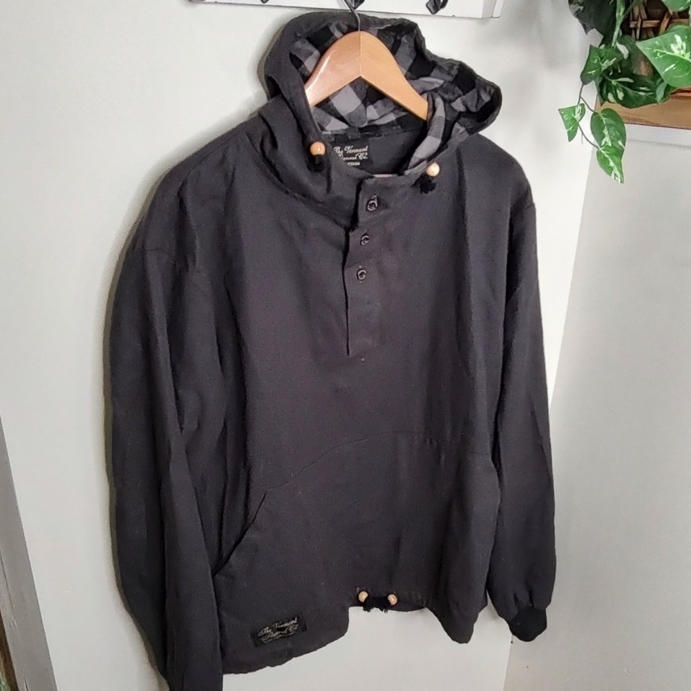 Vermont Flannel Company Hooded Flannel Pullover Grey Men's Medium